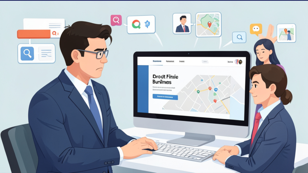 Business meeting with digital interface